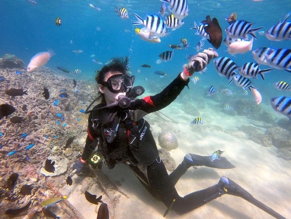 潛店教練帶領下水